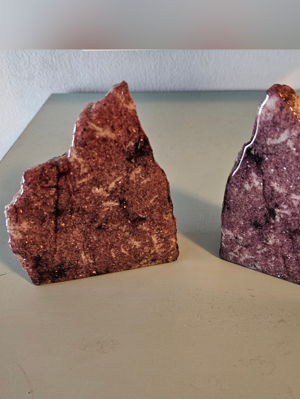 Twin Lepidolite Freeform Natural Crystal Pair – Purple Mica Stone